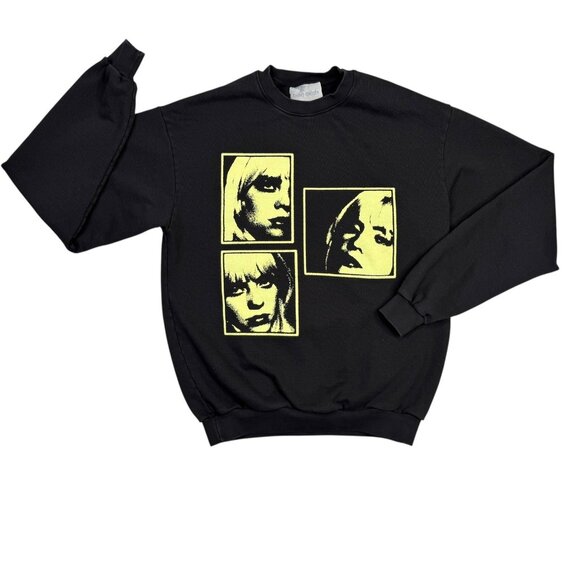 Billie Eilish Sweatshirt Adult L Happier Than Ever Tour 2022 Black Crewneck Top - Picture 1 of 9